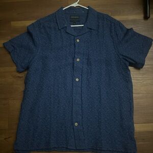 Banana Republic Textured Navy Button Down Shirt